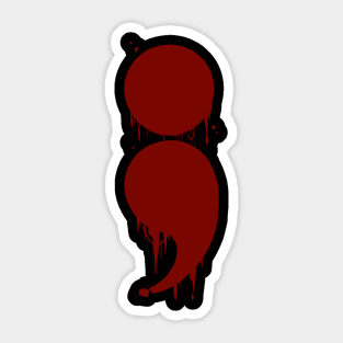 Blood drop semicolon Sticker